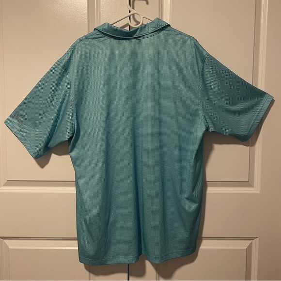 Walter Hagen Men XXL Golf Polo Aqua Blue Microcheck Moisture Wicking Performance - Picture 2 of 8
